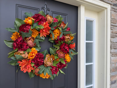 Rich Fall Floral Wreath - Thanksgiving Door Decor - TwoInspireYou