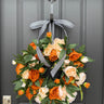 Orange and Cream Peony Wreath | Farmhouse Door Wreath | Bestseller Design - TwoInspireYou