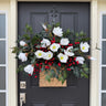 Magnolia and Berry Christmas Door Basket | White Magnolia Holiday Arrangement - TwoInspireYou