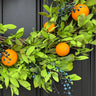 Summer Boxwood and Orange Wreath with Blueberries - TwoInspireYou