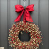 Red and Cream Berry Christmas Wreath | Holiday Door Décor | Limited Offer - TwoInspireYou