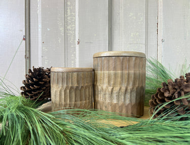 Set of 2 Wooden Decorative Vessels - TwoInspireYou