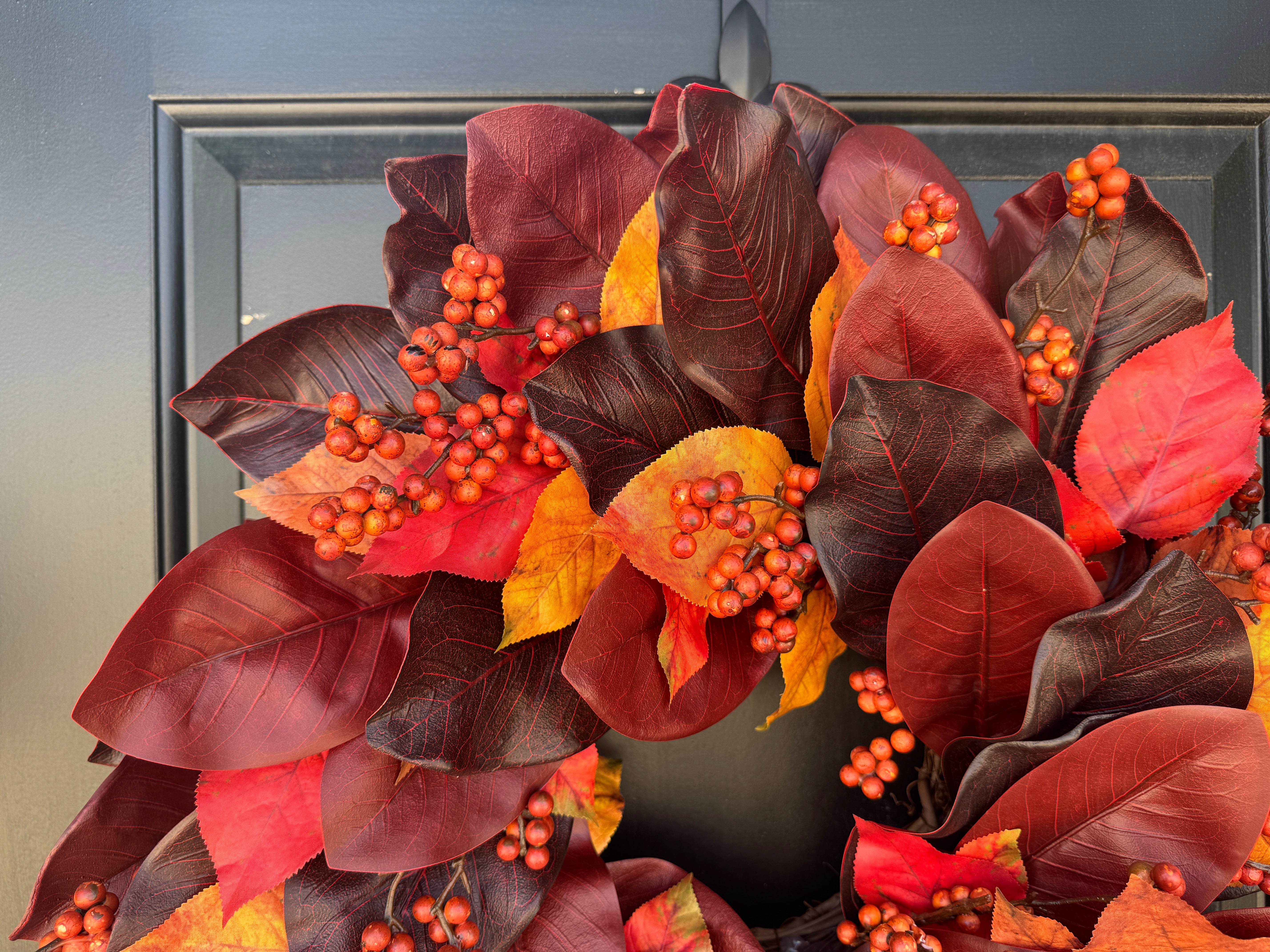 Fall Leaves & Berry Wreath – Fall Front Door Decoration - TwoInspireYou