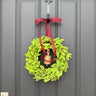 Rustic Boxwood Wreath with Vintage Bell - Boxwood Window Wreath | - TwoInspireYou