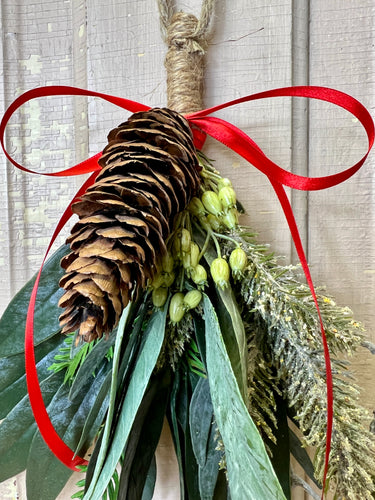 Christmas Bayleaf & Pine Bundle with Red Ribbon – Holiday Hanging Decor | - TwoInspireYou