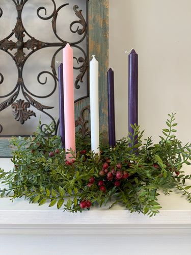 Advent Candle Wreath | Handcrafted Christmas Centerpiece | Church Decor | - TwoInspireYou