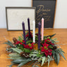 Advent Candle Wreath with Red Poinsettias, Pinecones & Evergreens | - TwoInspireYou
