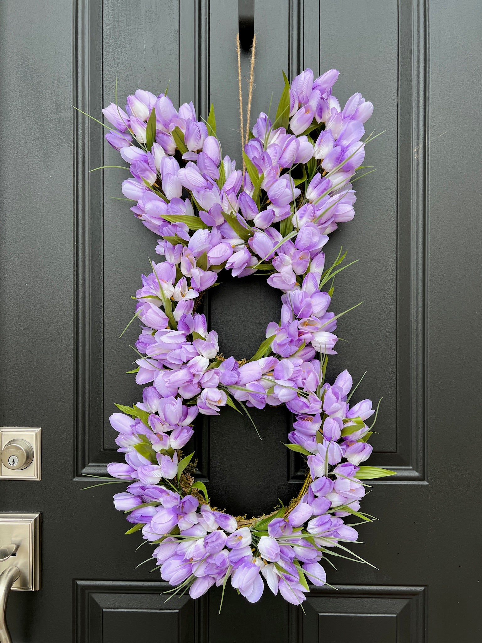 Whimsical Easter Bunny Tulip Door Wreath