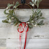 Sweet Mistletoe Hoop Wreath with Red Ribbon | Holiday Window Décor - TwoInspireYou