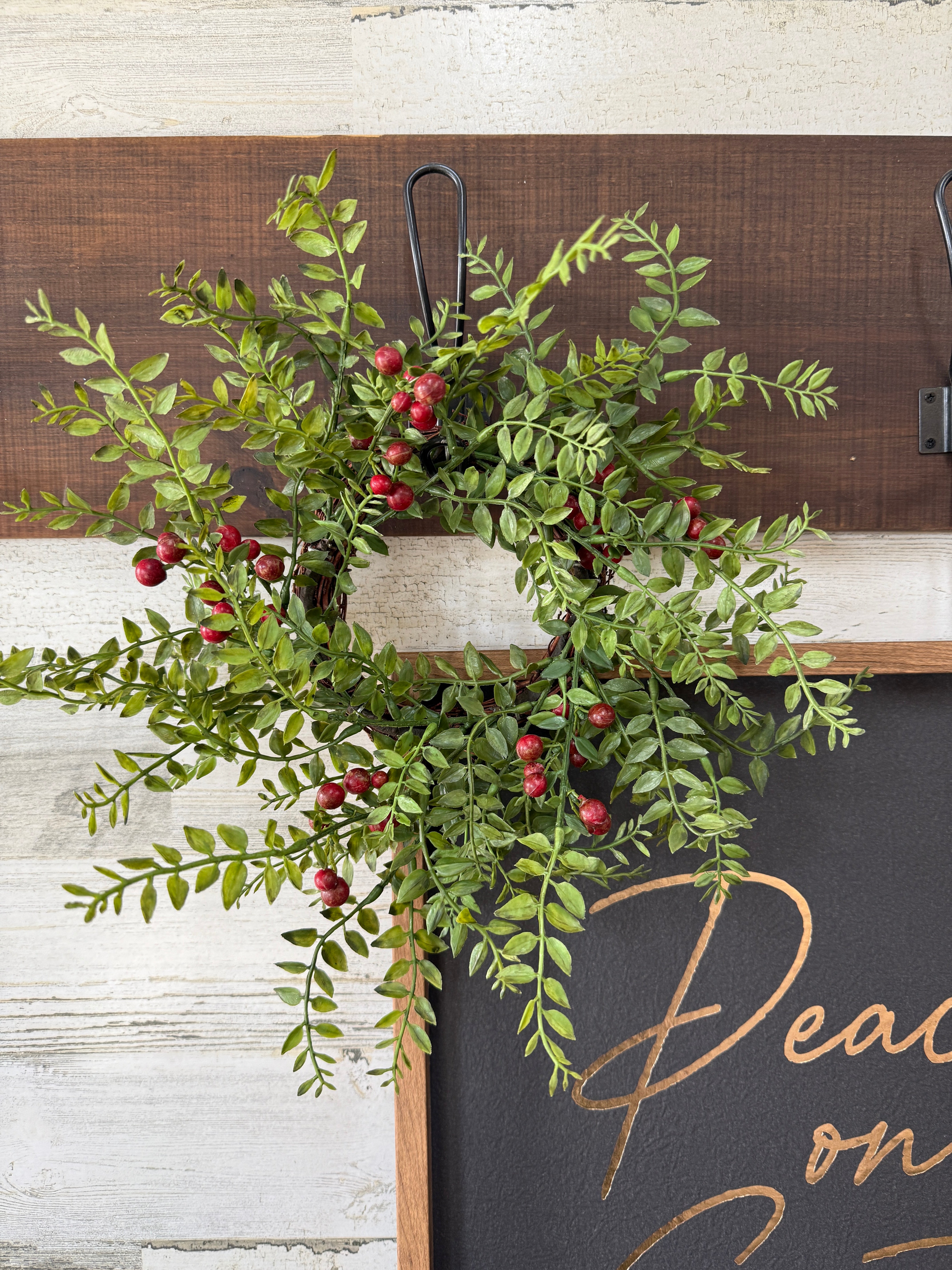 Small Nandina Wreath with Red Berries | Window or Candle Ring