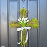Real Touch Tulip Easter Cross Wreath - White - TwoInspireYou