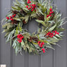 Evergreen, Red Berry & Pinecone Wreath | Handcrafted Christmas Decor - TwoInspireYou