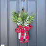 Christmas Door Basket with Plaid Bow | Evergreen Holiday Decor | - TwoInspireYou