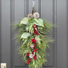 Christmas Swag with Red Berries & Pinecones | Holiday Door Decor | - TwoInspireYou