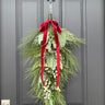 Christmas Door Swag with Red Velvet Ribbon & White Berries | - TwoInspireYou