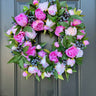 Spring Pink Peony Wreath with Luxe Blueberries - TwoInspireYou