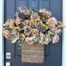 Rustic Autumn Twig Basket with Lotus Pods and Neutral Florals - TwoInspireYou