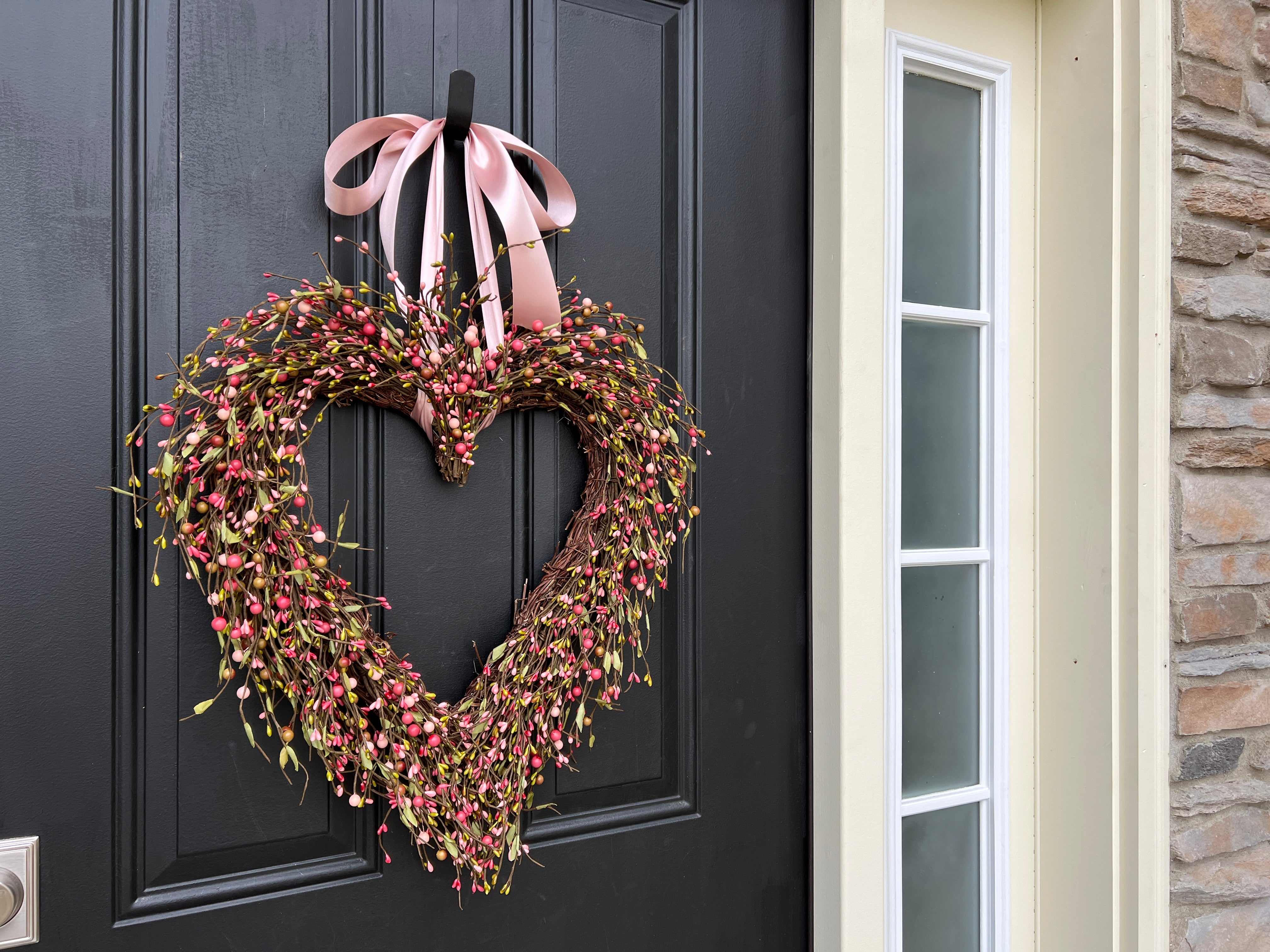 Spring Pink Heart Wreath - Unique Mother's Day Gifts