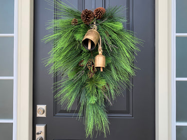 Evergreen Pine Teardrop Door Swag Wreath - TwoInspireYou