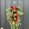 Nostalgic Pine & Bell Christmas Swag – Velvet Ribbon Holiday Door Decor | - TwoInspireYou