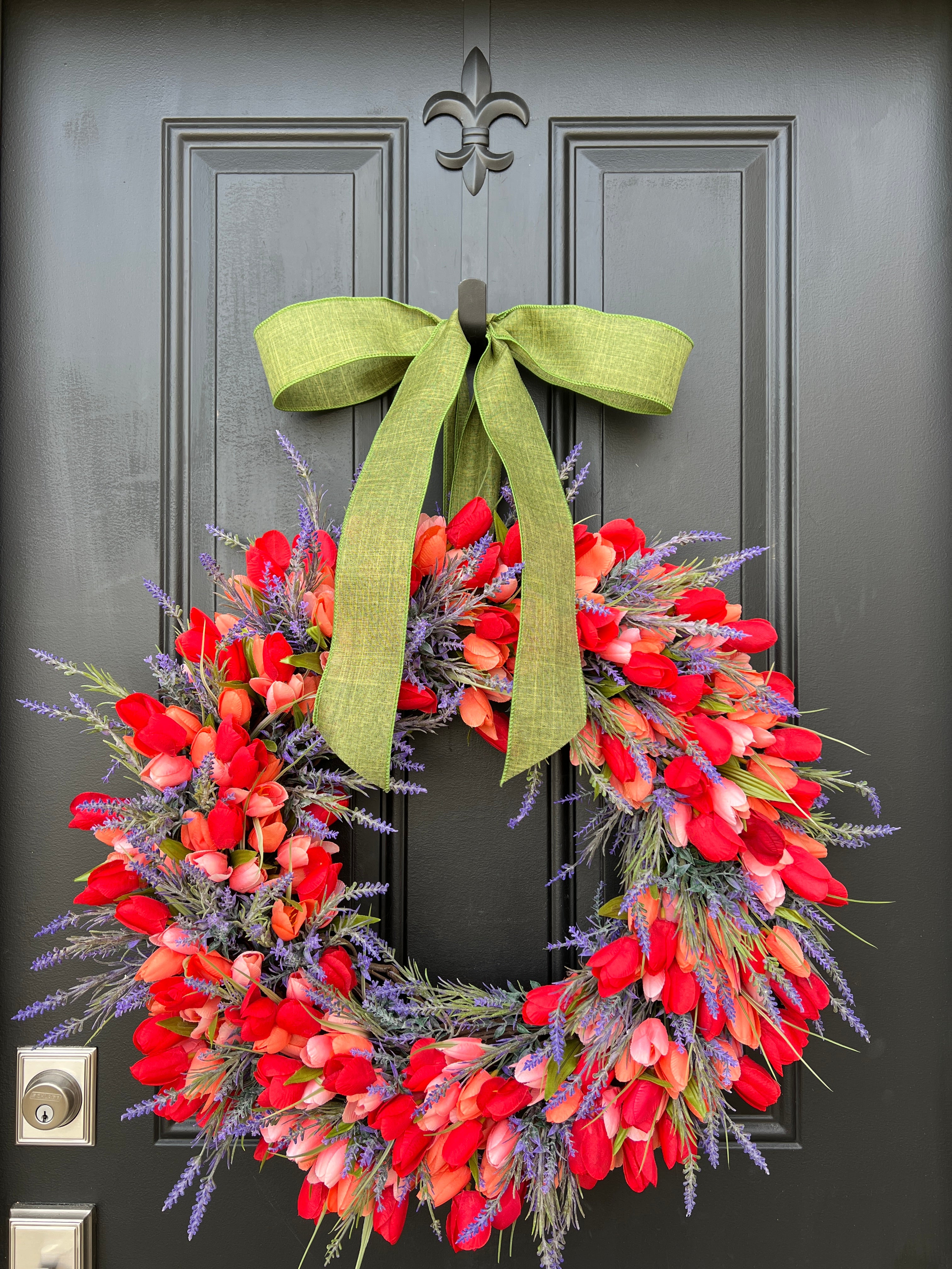 Spring Tulip & Lavender Wreath