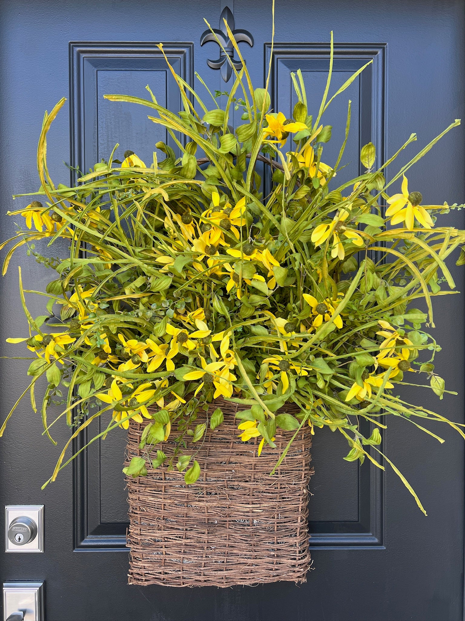 Yellow Daisy Wildflower Basket
