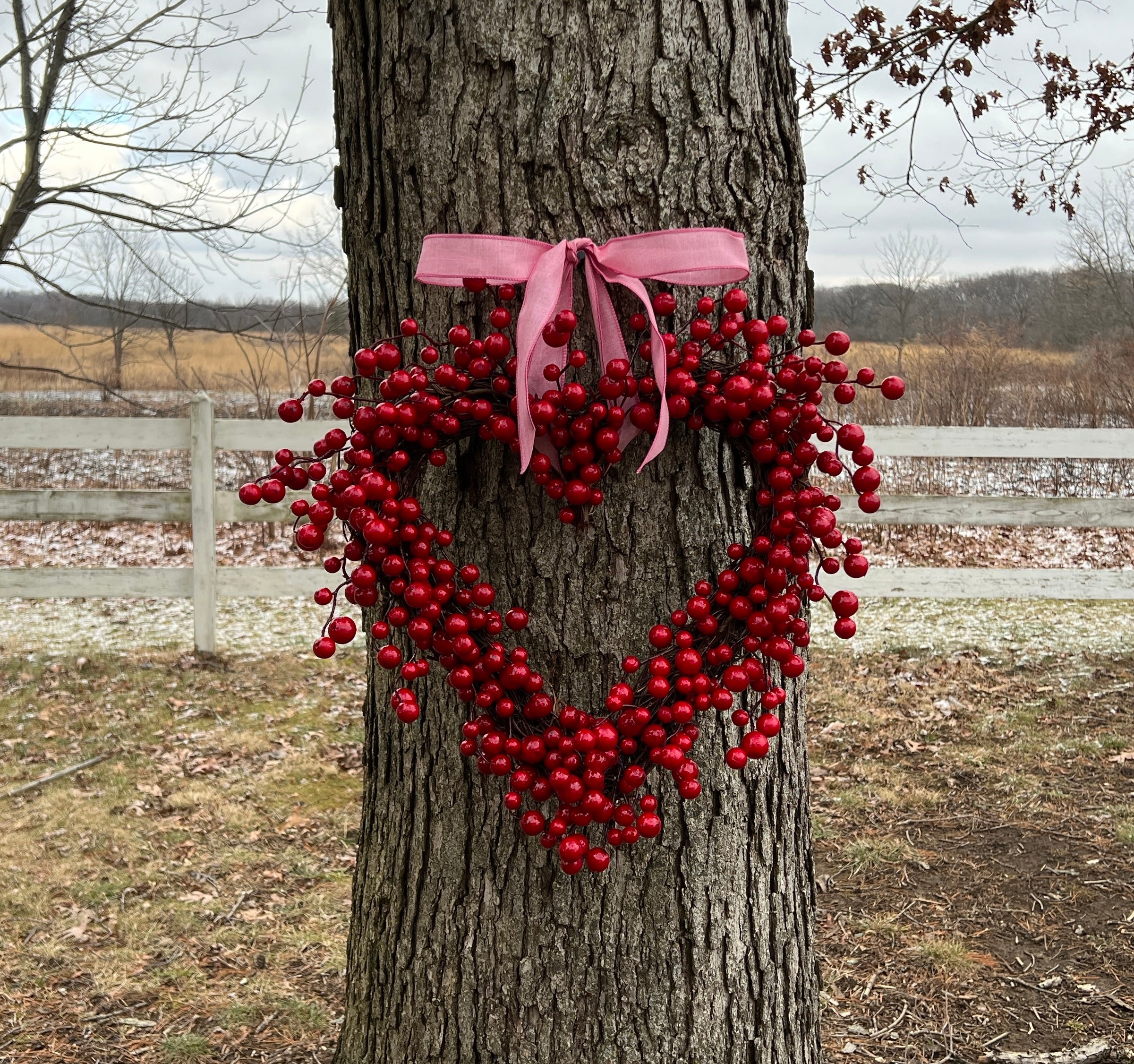 Red Berry Heart Wreath for Valentine's Day -Gifts for Her