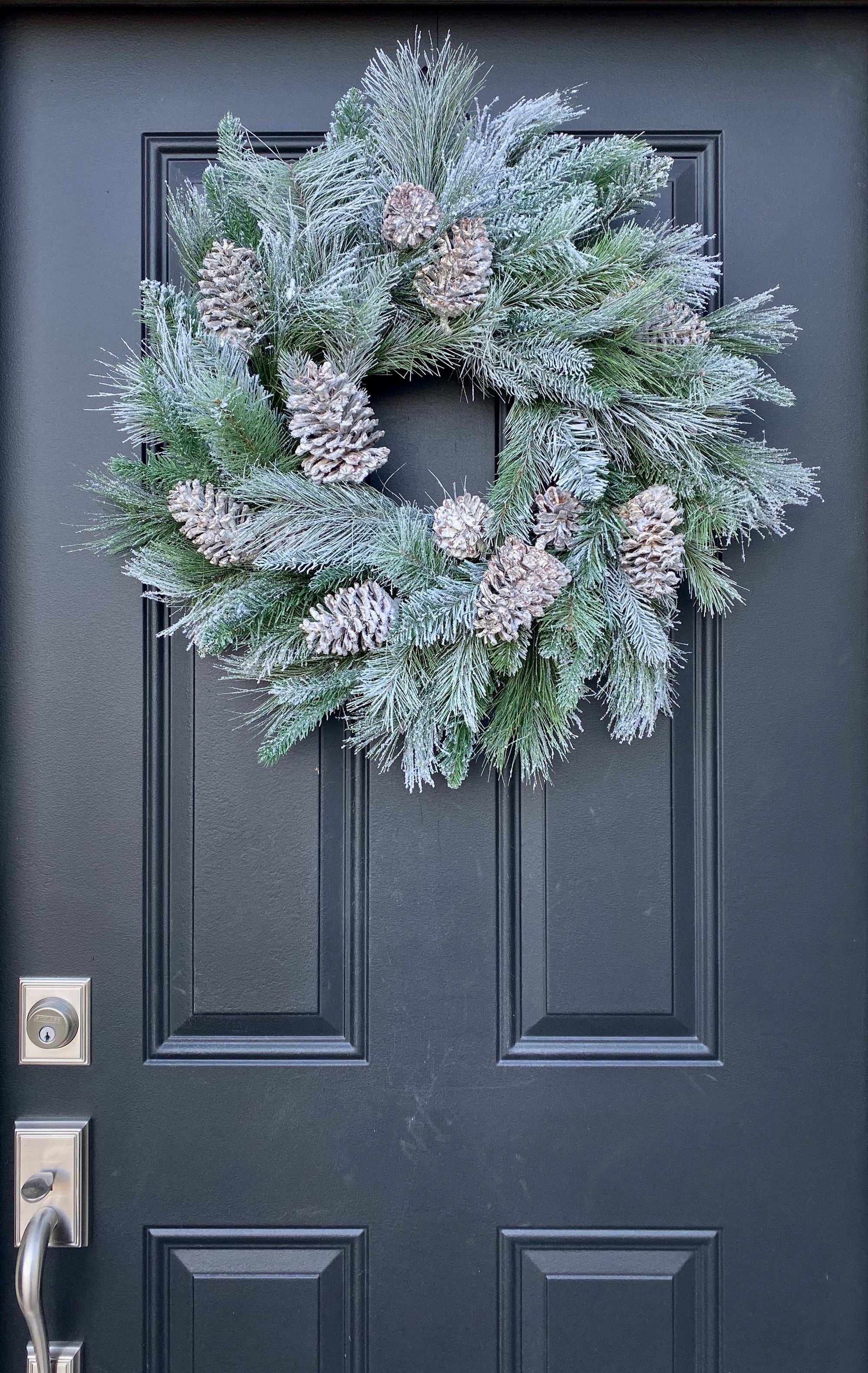Flocked Winter Pine and Pinecone Wreath