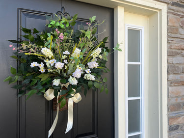 Whimsical Spring Hyacinth Cottage Door Basket - TwoInspireYou