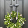 Spring Boxwood Wreath - Boxwood, Magnolia and Tulips Wreath - TwoInspireYou