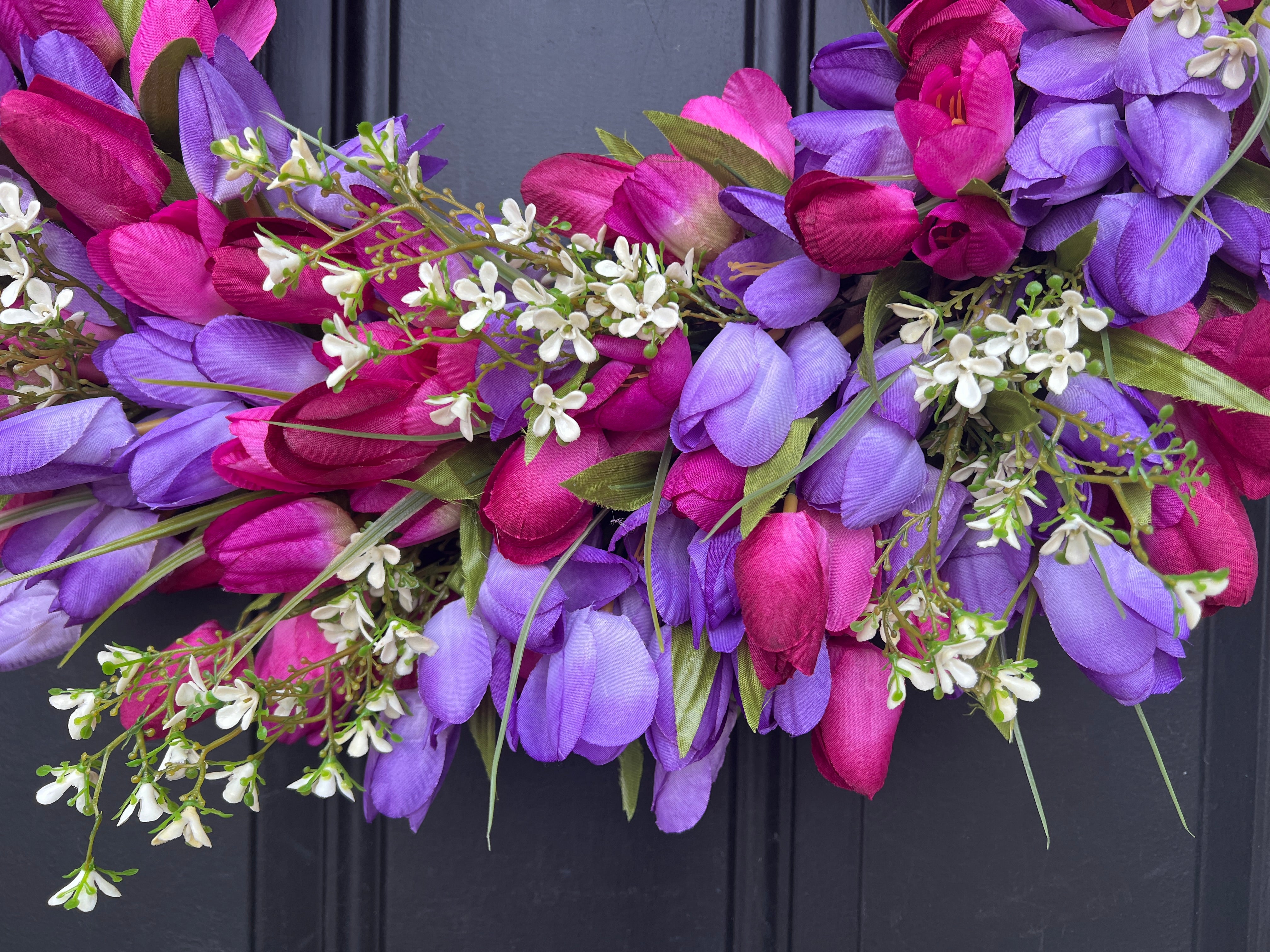 Vibrant Spring Tulip Wreath for Easter, Gifts for Mother's Day