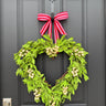 Valentine’s Day Heart Wreath – Faux Boxwood with White Berries - TwoInspireYou