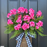 Pink Geranium Basket Wreath - TwoInspireYou