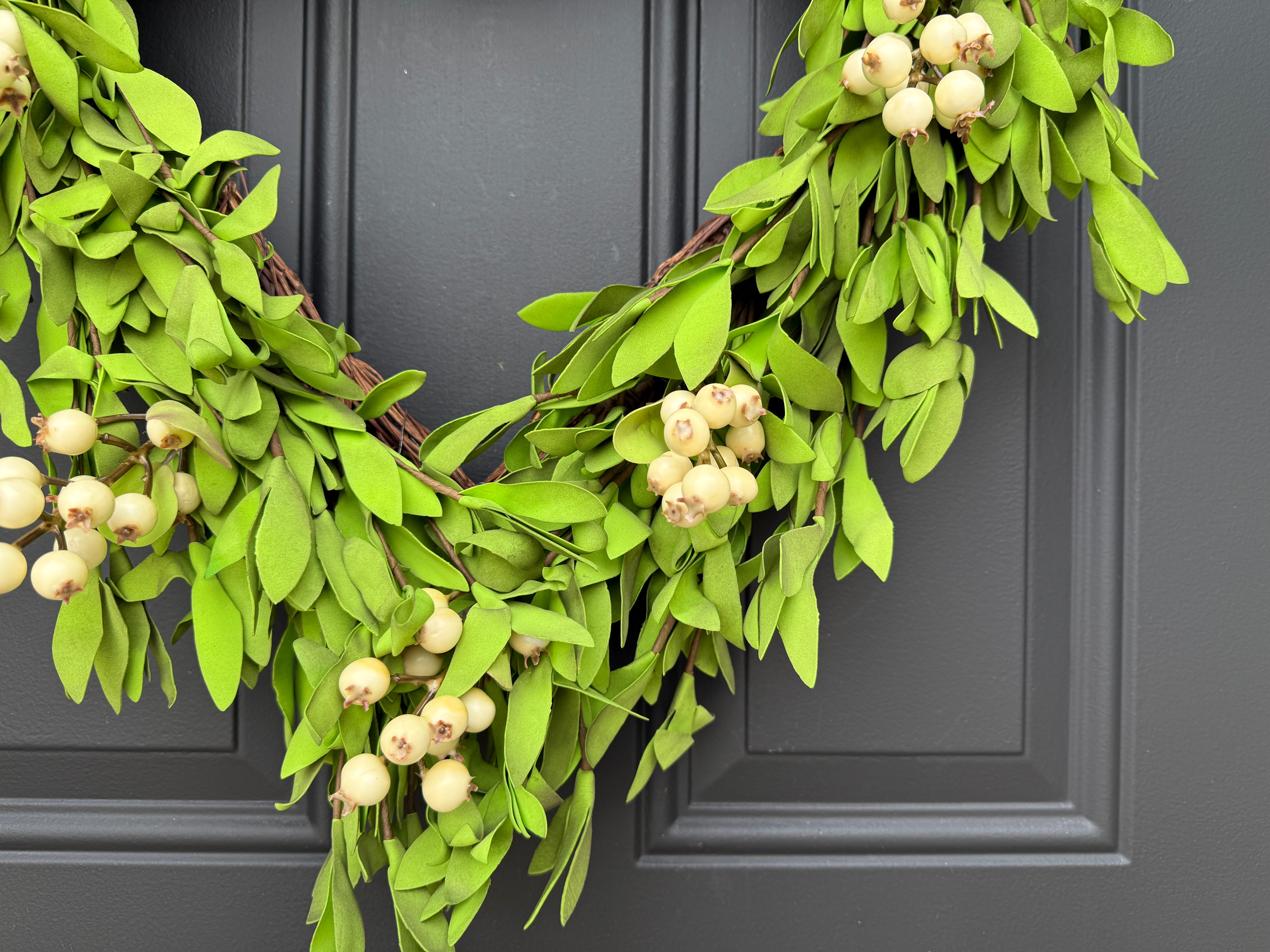 Valentine’s Day Heart Wreath – Faux Boxwood with White Berries