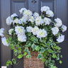 White Geranium & Ivy Basket Wreath - TwoInspireYou