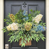 Large Blue and Green Hydrangea Garden Basket Wreath - TwoInspireYou