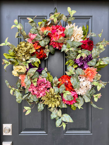 Spring Splendor Wreath - Vibrant Floral Wreath for Front Door - TwoInspireYou