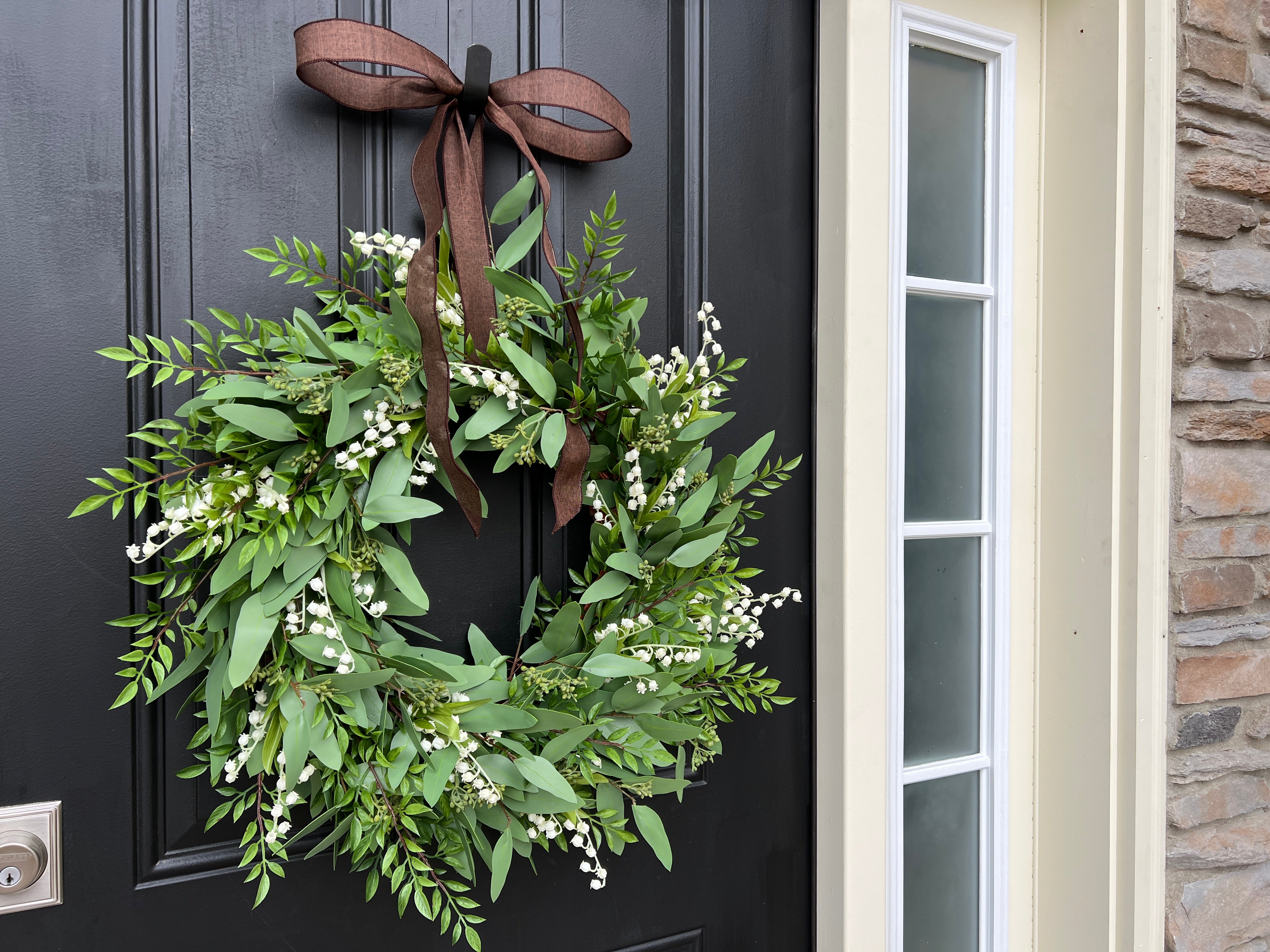 Spring Bay Leaf and Lily of the Valley Wreath