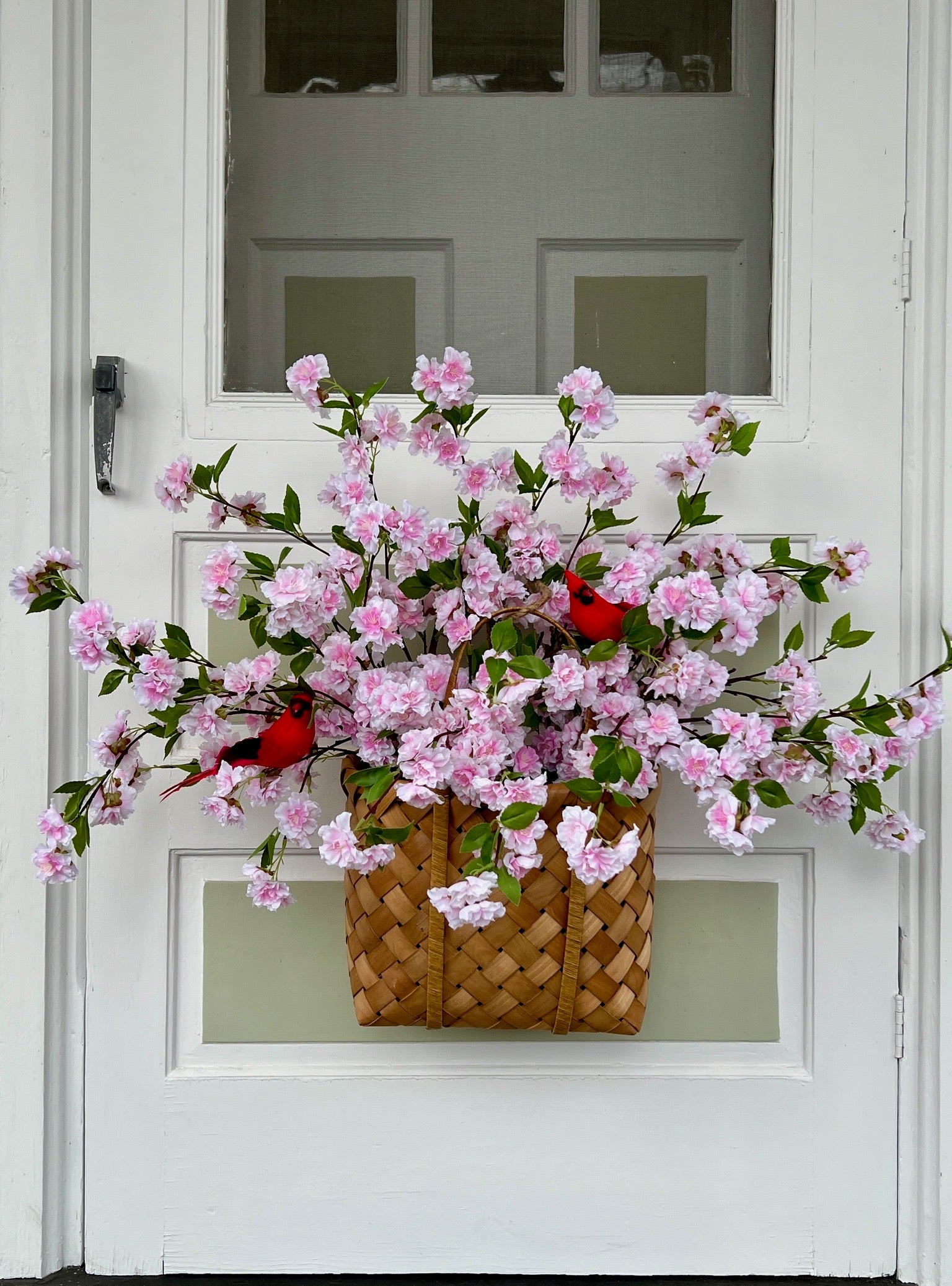 Picnic Pink Cherry Blossom Spring Basket
