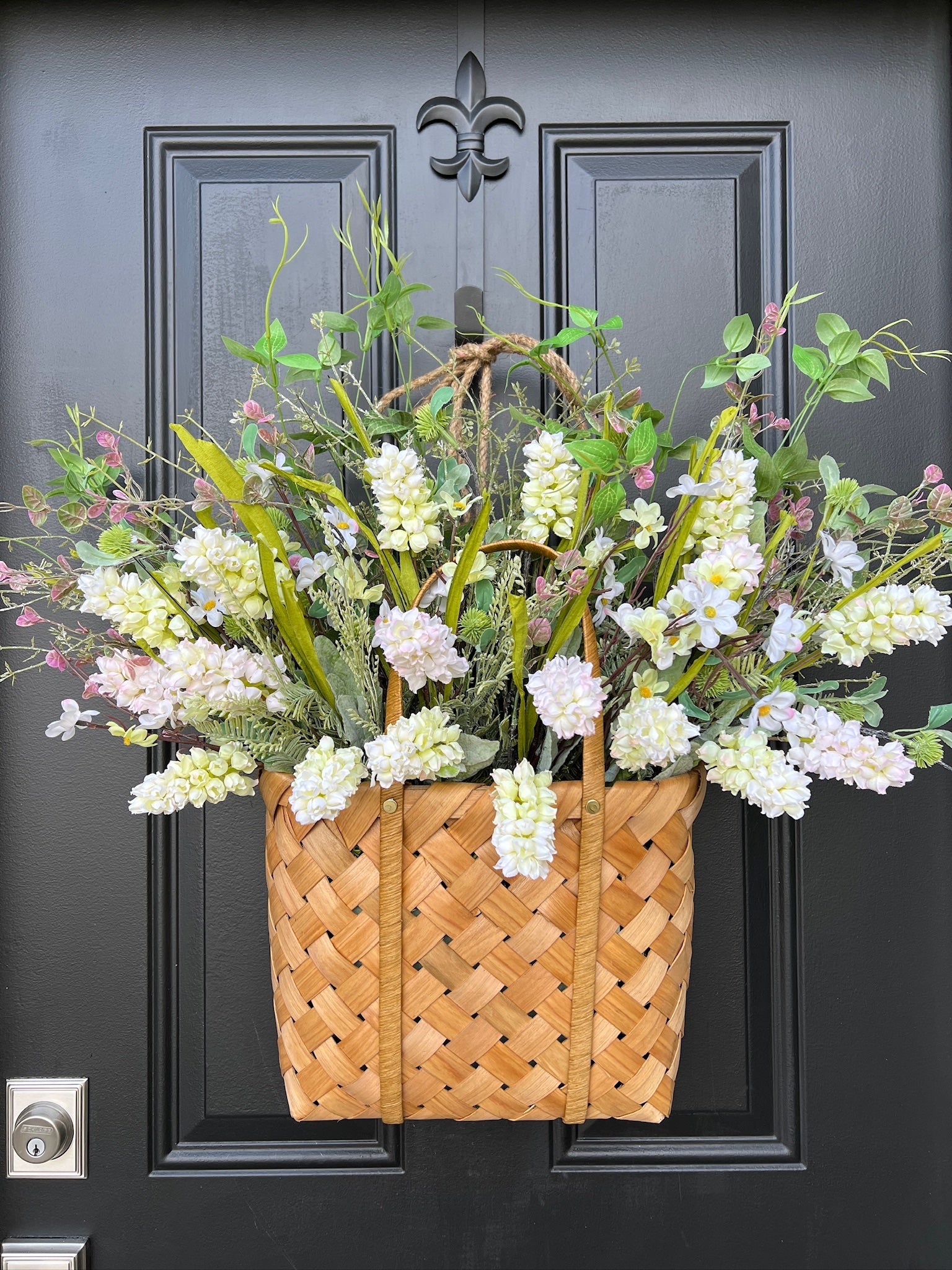 Spring Decor Lush Hyacinth Woven Basket