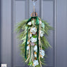 Winter Pine Door Swag with Blue Magnolia - TwoInspireYou