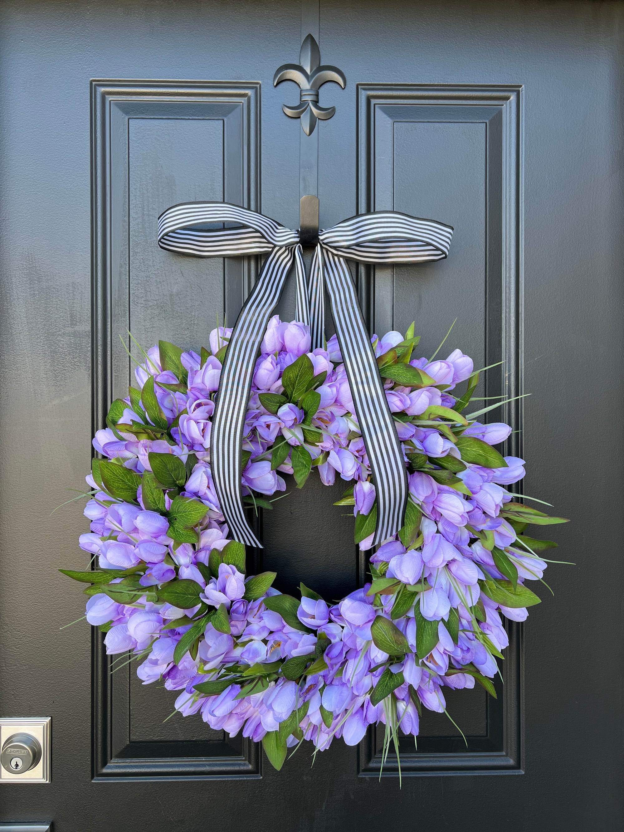 Spring Lavender Tulip Wreath, Mother's Day Gift Ideas