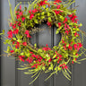 Red Daisy Spring Wreath - TwoInspireYou