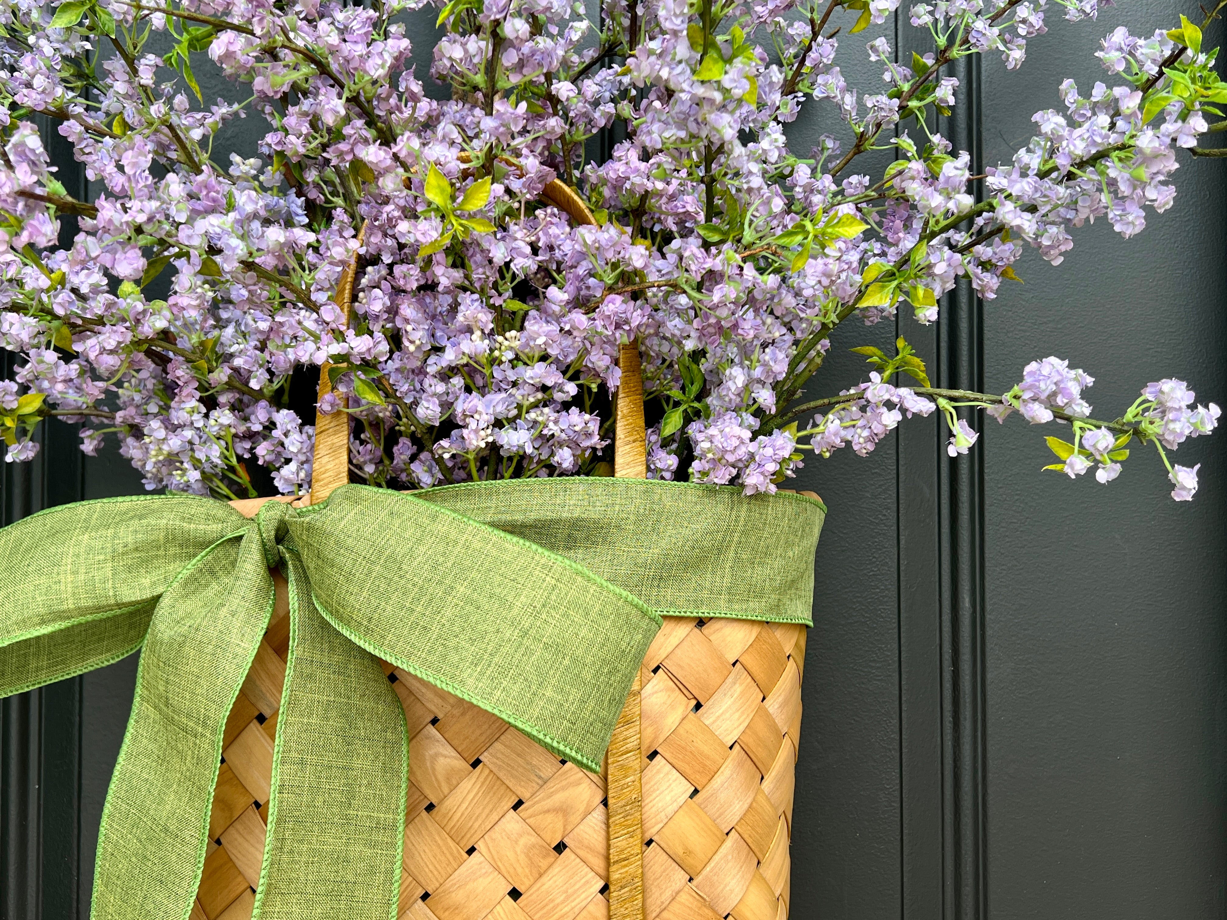 Large Front Door Purple Flower Basket