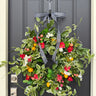 Bright Lemon Wreath with Coral Florals & Cascading Greenery – Spring Citrus Wreath - TwoInspireYou