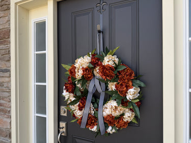 Rust and Ivory Peony Fall Wreath