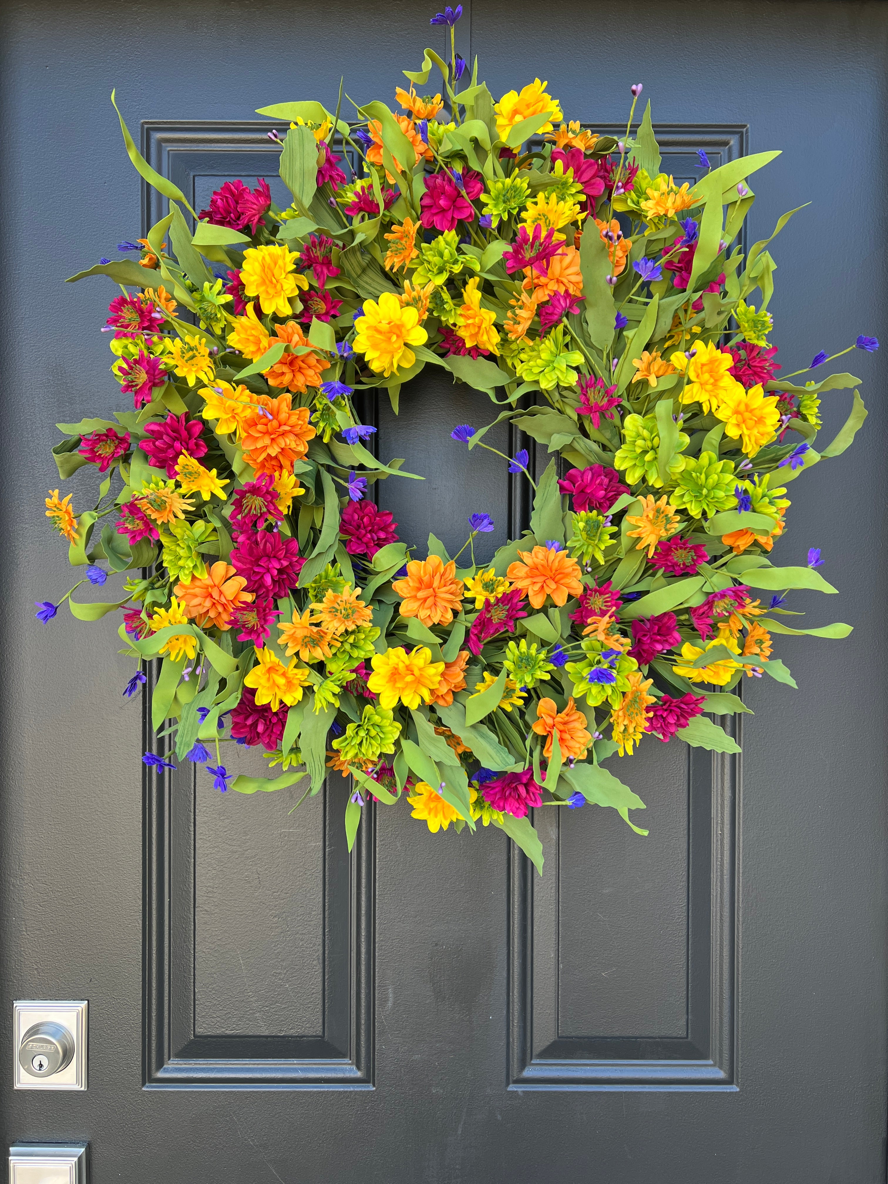 Color Burst Daisy Wreath