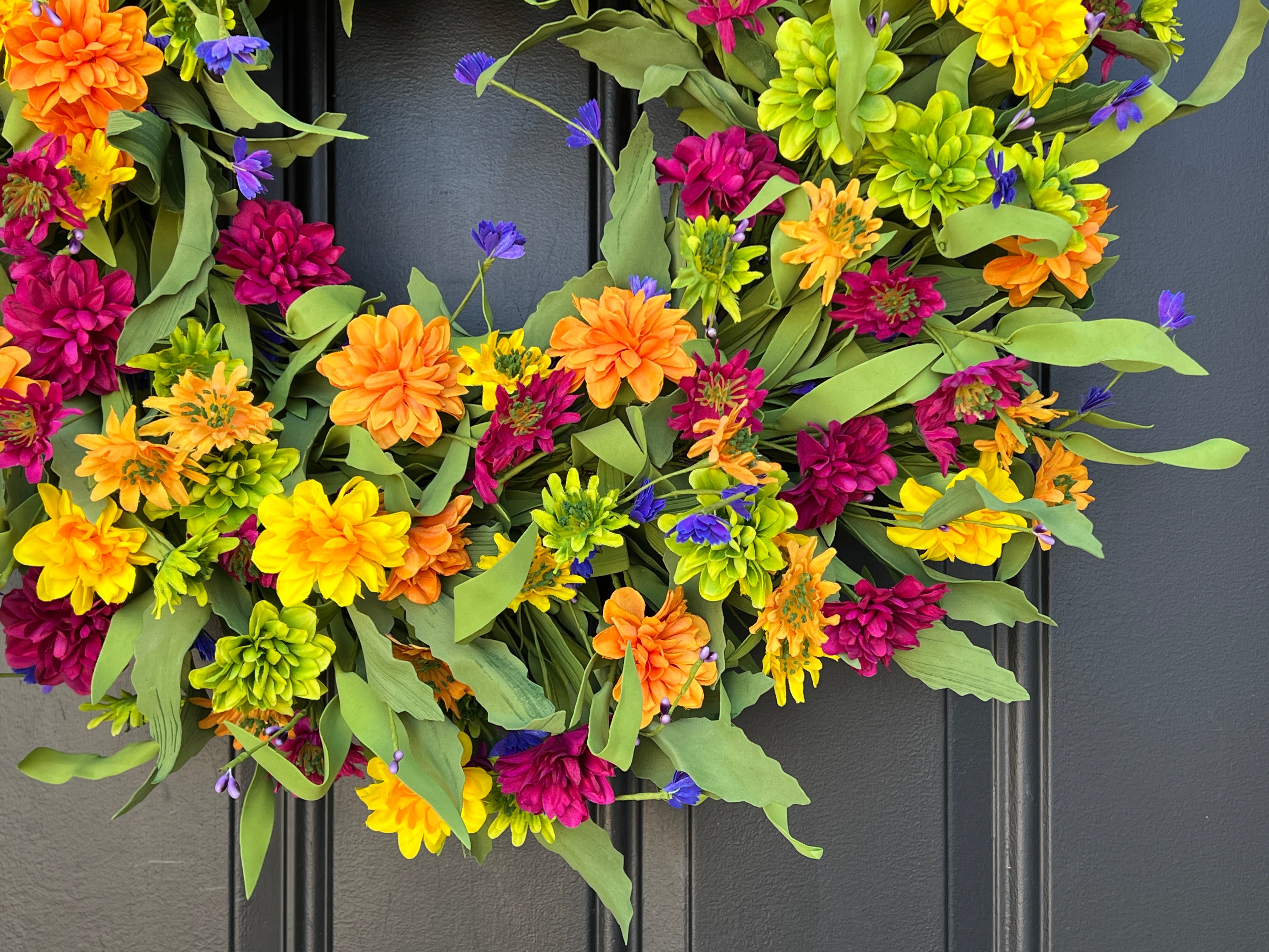 Color Burst Daisy Wreath