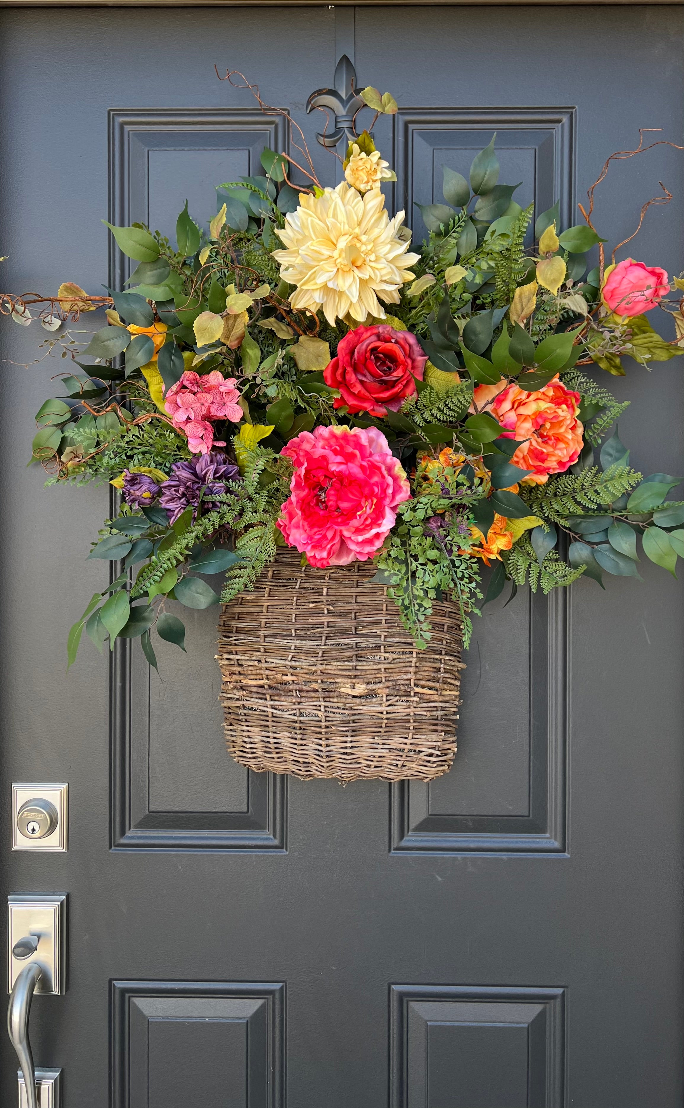 Spring Front Door Flower Basket –