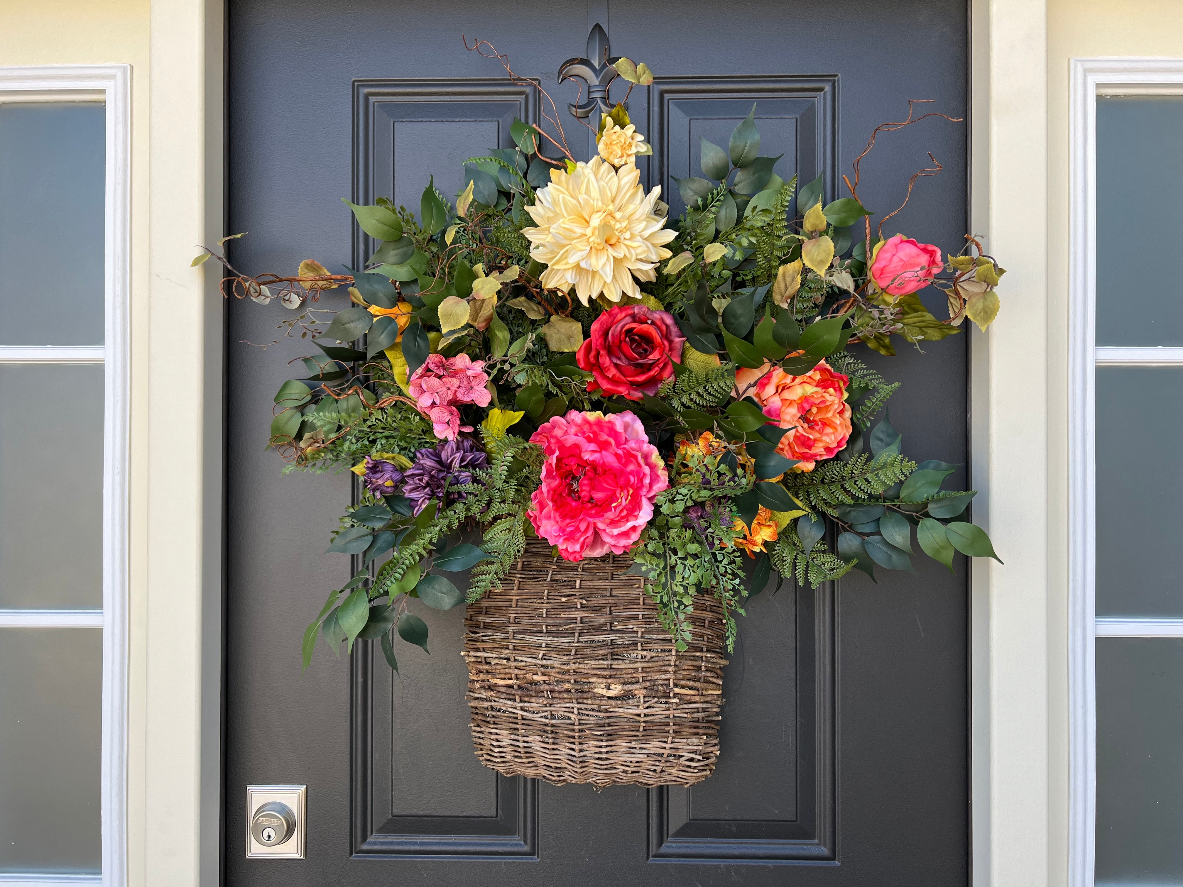 The Bold and the Beautiful Floral Basket, Summer Door Baskets -  TwoInspireYou